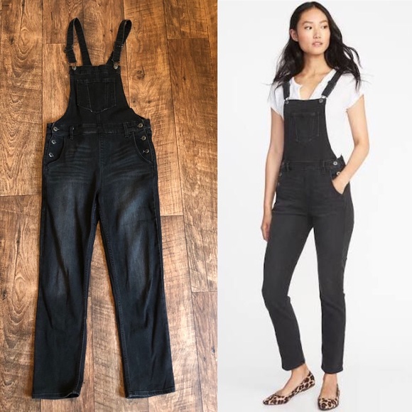 old navy black overalls